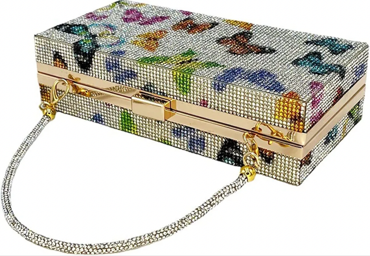 Butterfly diamond clutch
